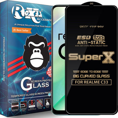 Roxel Edge To Edge Tempered Glass for REALME C33(Pack of 1)