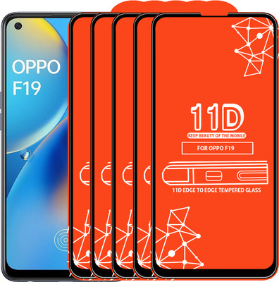 Roxel Edge To Edge Tempered Glass for Oppo F19(Pack of 5)