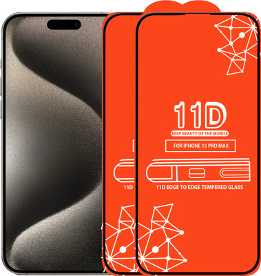Roxel Edge To Edge Tempered Glass for Iphone 15 Pro Max(Pack of 2)