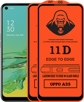 Laxdom Edge To Edge Tempered Glass for OPPO A33(Pack of 2)
