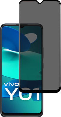 HUPSHY Edge To Edge Tempered Glass for VIVO Y01 (Privacy Glass)(Pack of 1)