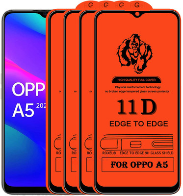 NaturalBuy Edge To Edge Tempered Glass for Oppo A5 2020(9H -11D-Pack of 4)(Pack of 4)