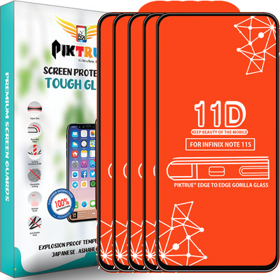 PikTrue Edge To Edge Tempered Glass for Infinix Note 11S(Pack of 5)