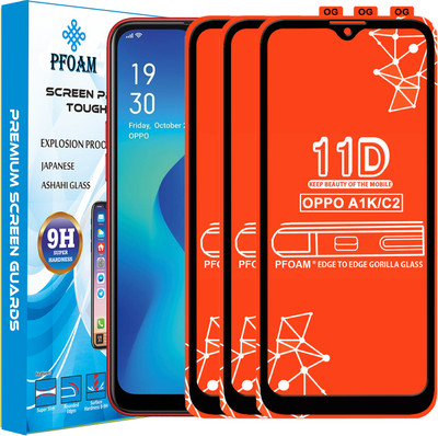PFOAM Edge To Edge Tempered Glass for OPPO A1K(Pack of 3)