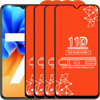 Qyist Edge To Edge Tempered Glass for Tecno Spark 7(Pack of 4)