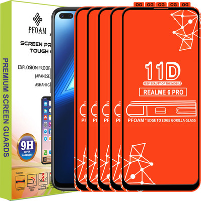 PFOAM Edge To Edge Tempered Glass for REALME 6 PRO(Pack of 5)