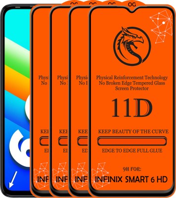 Pidgeot Edge To Edge Tempered Glass for Infinix Smart 6 Hd 4G(Pack of 4)