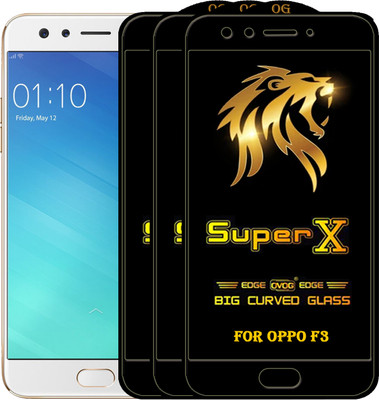 PFOAM Edge To Edge Tempered Glass for Oppo F3(Pack of 3)