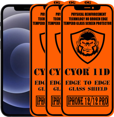 CYOR Edge To Edge Tempered Glass for IPHONE 12(Pack of 3)