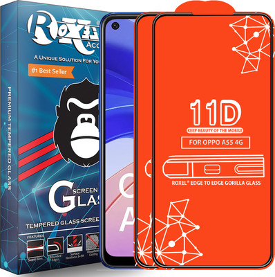 Roxel Edge To Edge Tempered Glass for Oppo A55 4G(Pack of 2)