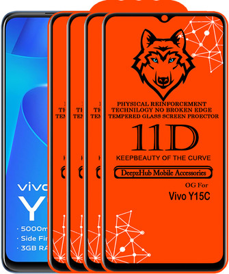 DeepzHub Edge To Edge Tempered Glass for Vivo Y15c(Pack of 4)