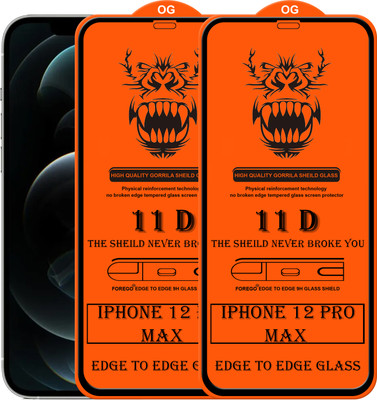 Forego Edge To Edge Tempered Glass for Apple iPhone 12 Pro Max(Pack of 2)