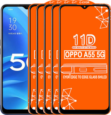 CYOR Edge To Edge Tempered Glass for OPPO A55 5G(Pack of 5)