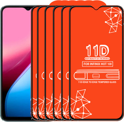 Roxel Edge To Edge Tempered Glass for Infinix Hot 10I(Pack of 6)