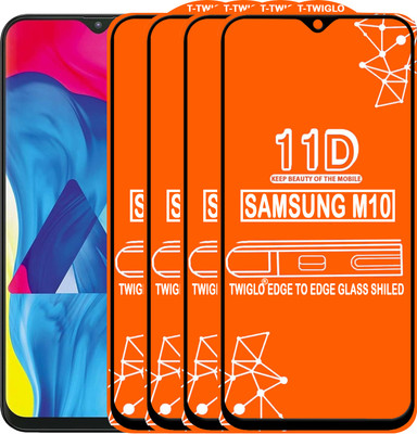 TWIGLO Edge To Edge Tempered Glass for Samsung Galaxy M10(Pack of 4)