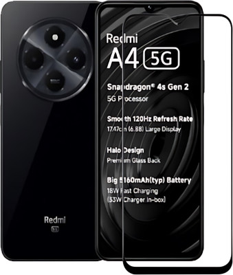 Monogamy Edge To Edge Tempered Glass for Redmi A4 5G, 6D(Pack of 1)