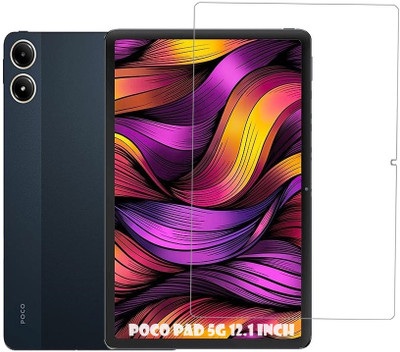 Bigil Edge To Edge Tempered Glass for POCO Pad 5G, 12.1 inch Tablet glass Perfect Fit Full cut glass(Pack of 1)