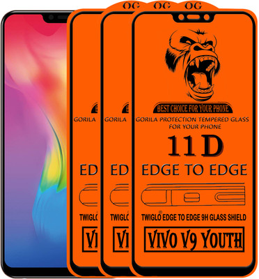 TWIGLO Edge To Edge Tempered Glass for Vivo V9 Youth(Pack of 3)
