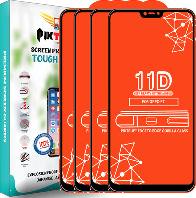 PikTrue Edge To Edge Tempered Glass for OPPO F7(Pack of 4)