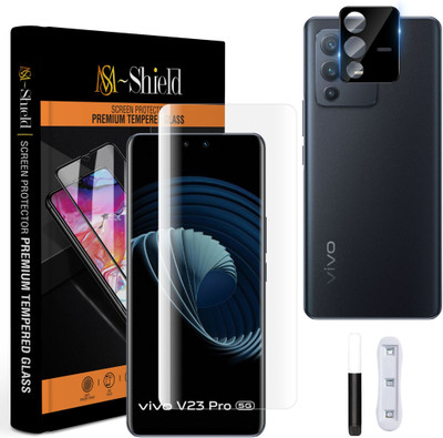 MS-Shield Edge To Edge Tempered Glass for Vivo V23 Pro 5G, With Camera Lens Protector(Pack of 1)