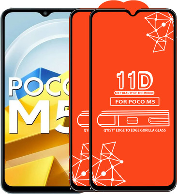Qyist Edge To Edge Tempered Glass for Poco M5(Pack of 2)