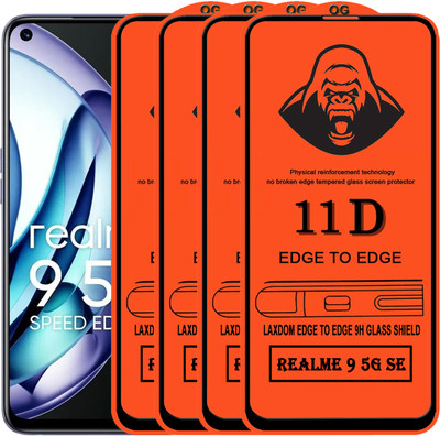 Laxdom Edge To Edge Tempered Glass for REALME 9 5G SE(Pack of 4)
