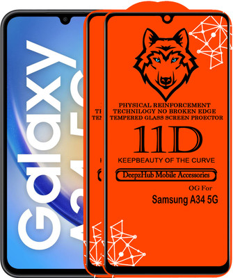DeepzHub Edge To Edge Tempered Glass for Samsung A34 5G(Pack of 2)