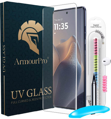 ArmourPro Edge To Edge Tempered Glass for Motorola Edge 60 Fusion 5G, Motorola Edge 60 Fusion, Edge 60 Fusion 5G, UV Glue Tempered Glass with Cable Protector(Pack of 1)