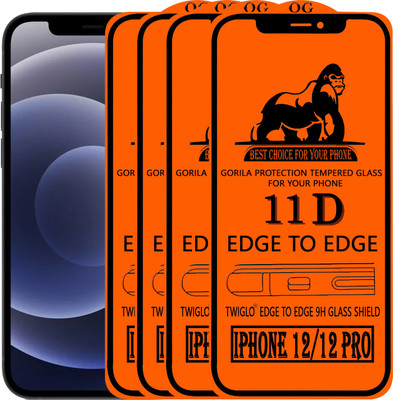 TWIGLO Edge To Edge Tempered Glass for apple IPHONE 12(Pack of 4)