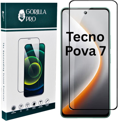 GORILLA PRO Edge To Edge Tempered Glass for Tecno Pova 7 5G, Pova 7(Pack of 1)