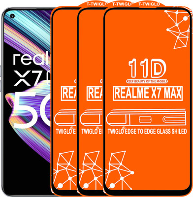TWIGLO Edge To Edge Tempered Glass for REALME X7 MAX(Pack of 3)