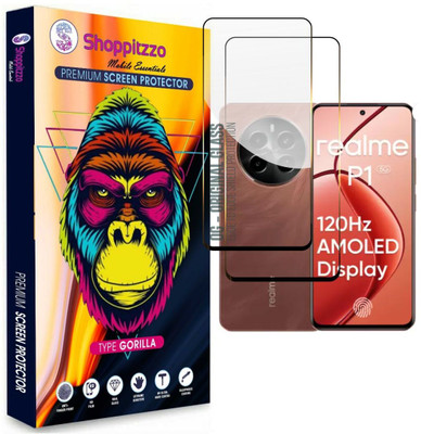 Shoppitzzo Edge To Edge Tempered Glass for Realme P1| Realme C65(6.67 Inch)**NeoShield**Millitary Grade-Anti Explosion-Tempered Glass/Full Screen Coverage-Edge to Edge/9H Hardness/With Easy Installation Kit(Pack of 2)