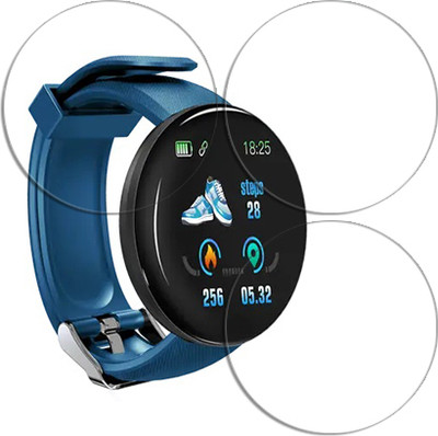 SOMTONE Edge To Edge Tempered Glass for D18 Smart Watch D13 D20 Y68 Round Fitness Tracker 1.3 inch SMARTWATCH SCREEN GUARD(Pack of 3)