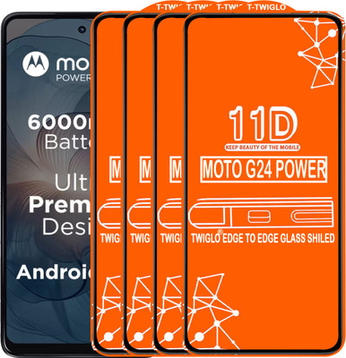 TWIGLO Edge To Edge Tempered Glass for MOTO G24 POWER(Pack of 4)