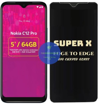TELESHIELD Edge To Edge Tempered Glass for Nokia C12 Pro, Super X Edge Glass, Super X Tempered Glass, Super X Screen Protector(Pack of 1)