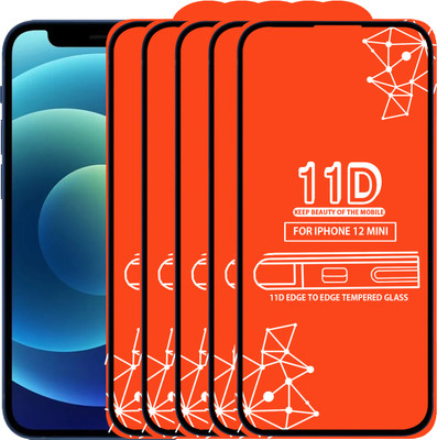 Qyist Edge To Edge Tempered Glass for Iphone 12 Mini(Pack of 5)