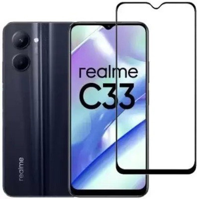 DSCASE Edge To Edge Tempered Glass for Realme C33, realme C33, Realme C33 4G(Pack of 1)