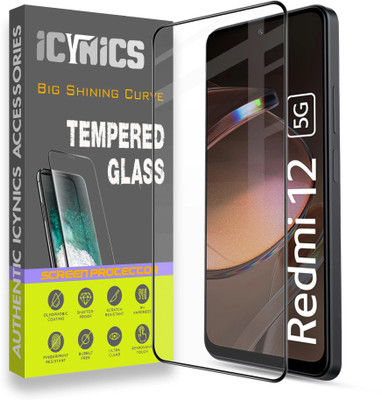 ICYNICS Edge To Edge Tempered Glass for Redmi 12 5G, Anti-Fingerprint, Waterproof, Oil-resistant, Bubble-Free, Scratch Resistant Full Coverage with Wooden box to ensure safety(Pack of 1)