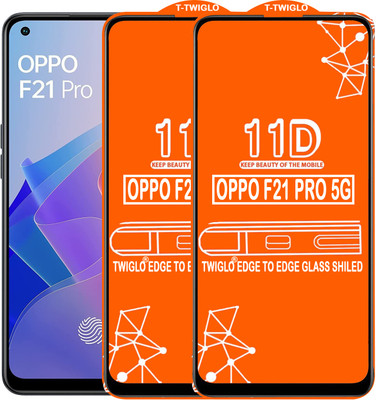 TWIGLO Edge To Edge Tempered Glass for OPPO F21 PRO 5G(Pack of 2)
