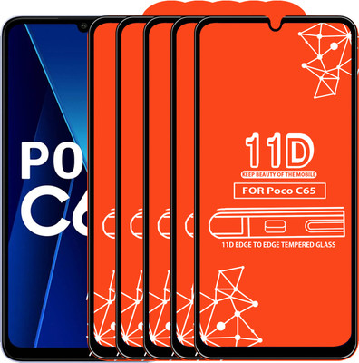 Qyist Edge To Edge Tempered Glass for Poco C65(Pack of 5)