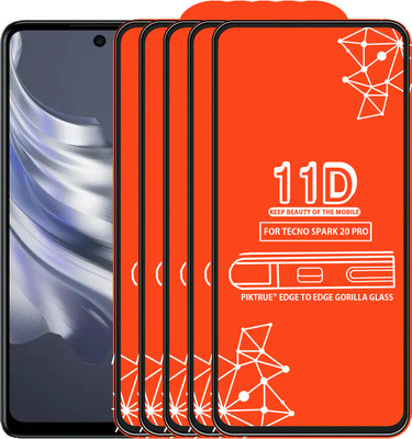PikTrue Edge To Edge Tempered Glass for TECNO SPARK 20 PRO(Pack of 5)