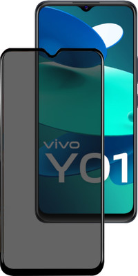 HUPSHY Edge To Edge Tempered Glass for VIVO Y01 (Privacy Glass)(Pack of 1)