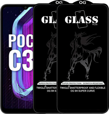 TWIGLO Edge To Edge Tempered Glass for REDMI POCO C31(Pack of 2)