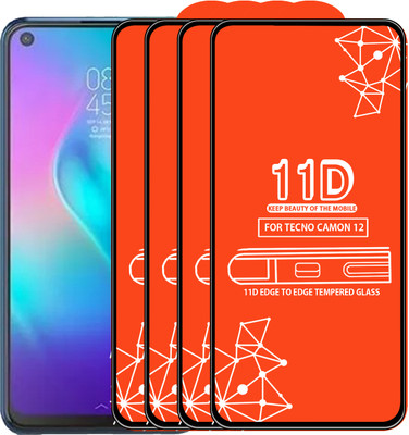 Qyist Edge To Edge Tempered Glass for Tecno Camon 12(Pack of 4)