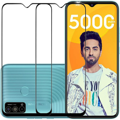 NIMMIKA ENTERPRISES Edge To Edge Tempered Glass for Tecno Spark Go 2021 D+ Tempered Glass(Pack of 2)
