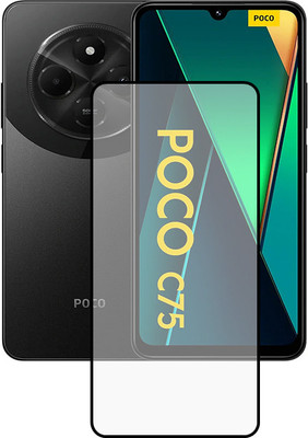 VISHRN Edge To Edge Tempered Glass for POCO C75 5G, POCO C112(Pack of 1)