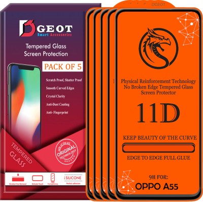 Dgeot Edge To Edge Tempered Glass for Oppo A55 4G(Pack of 5)