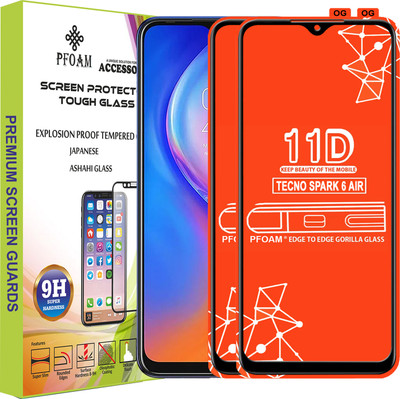 PFOAM Edge To Edge Tempered Glass for TECNO SPARK 6 AIR(Pack of 2)