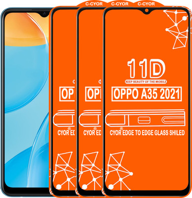 CYOR Edge To Edge Tempered Glass for OPPO A35 2021(Pack of 3)