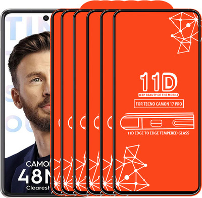 Roxel Edge To Edge Tempered Glass for Tecno Camon 17 Pro(Pack of 6)